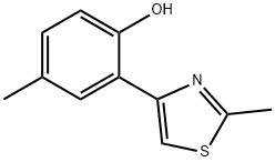 4-Methyl-2-(2-methyl-thiazol-4-yl)-phenol Struktur