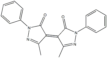 (4E)-5-methyl-4-(3-methyl-5-oxo-1-phenylpyrazol-4-ylidene)-2-phenylpyrazol-3-one Struktur