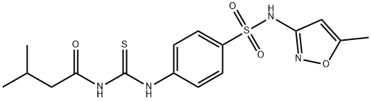 3-methyl-N-{[(4-{[(5-methyl-3-isoxazolyl)amino]sulfonyl}phenyl)amino]carbonothioyl}butanamide Struktur