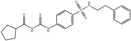 N-{[(4-{[(2-phenylethyl)amino]sulfonyl}phenyl)amino]carbonothioyl}cyclopentanecarboxamide Struktur