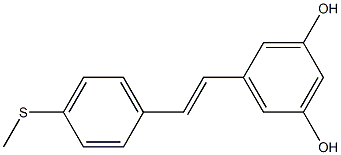 1,3-Benzenediol, 5-[(1E)-2-[4-(methylthio)phenyl]ethenyl]- Struktur