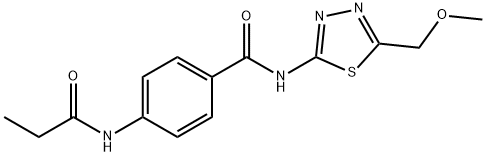 N-[5-(methoxymethyl)-1,3,4-thiadiazol-2-yl]-4-(propanoylamino)benzamide Struktur