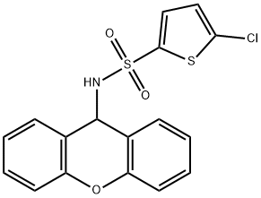 5-chloro-N-(9H-xanthen-9-yl)-2-thiophenesulfonamide Struktur