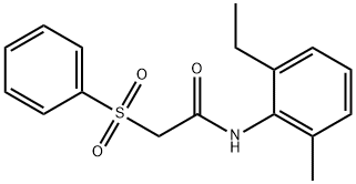 2-(benzenesulfonyl)-N-(2-ethyl-6-methylphenyl)acetamide Structure