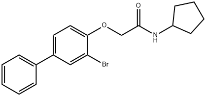 2-[(3-bromo-4-biphenylyl)oxy]-N-cyclopentylacetamide Struktur