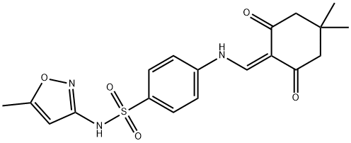 4-[(4,4-dimethyl-2,6-dioxocyclohexylidene)methylamino]-N-(5-methyl-1,2-oxazol-3-yl)benzenesulfonamide Struktur