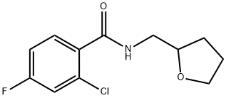 2-chloro-4-fluoro-N-(tetrahydro-2-furanylmethyl)benzamide Struktur