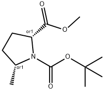 cis-1-tert-butyl 2-ethyl 5-methylpyrrolidine-1,2-dicarboxylate Struktur