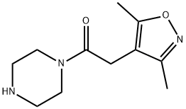 2-(3,5-dimethylisoxazol-4-yl)-1-(piperazin-1-yl)ethan-1-one Struktur