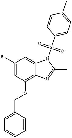 4-(benzyloxy)-6-bromo-2-methyl-1-tosyl-1H-benzo[d]imidazole Struktur