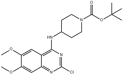 TERT-BUTYL 4-((2-CHLORO-6,7-DIMETHOXYQUINAZOLIN-4-YL)AMINO)PIPERIDINE-1-CARBOXYLATE Struktur