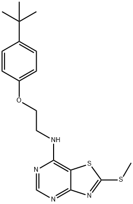 N-(2-(4-(TERT-BUTYL)PHENOXY)ETHYL)-2-(METHYLTHIO)THIAZOLO[4,5-D]PYRIMIDIN-7-AMINE Struktur