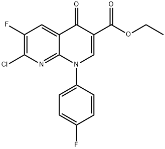 ETHYL 7-CHLORO-6-FLUORO-1-(4-FLUOROPHENYL)-4-OXO-1,4-DIHYDRO-1,8-NAPHTHYRIDINE-3-CARBOXYLATE Struktur