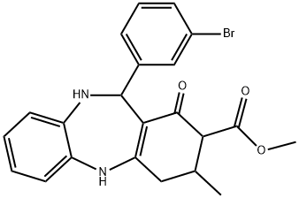 methyl 11-(3-bromophenyl)-3-methyl-1-oxo-2,3,4,5,10,11-hexahydro-1H-dibenzo[b,e][1,4]diazepine-2-carboxylate Struktur