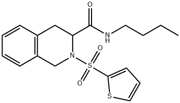 N-butyl-2-(thiophen-2-ylsulfonyl)-1,2,3,4-tetrahydroisoquinoline-3-carboxamide Struktur