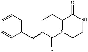 3-ethyl-4-[(E)-3-phenylprop-2-enoyl]piperazin-2-one Struktur