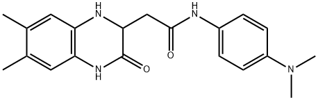 2-(6,7-dimethyl-3-oxo-1,2,3,4-tetrahydroquinoxalin-2-yl)-N-(4-(dimethylamino)phenyl)acetamide Struktur