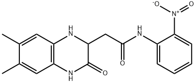 2-(6,7-dimethyl-3-oxo-1,2,3,4-tetrahydroquinoxalin-2-yl)-N-(2-nitrophenyl)acetamide Struktur