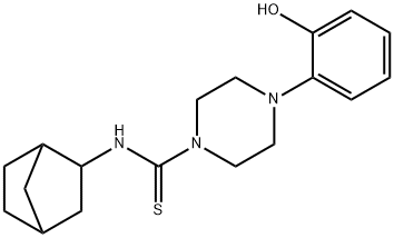 N-(3-bicyclo[2.2.1]heptanyl)-4-(2-hydroxyphenyl)piperazine-1-carbothioamide Struktur