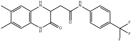 2-(6,7-dimethyl-3-oxo-1,2,3,4-tetrahydroquinoxalin-2-yl)-N-(4-(trifluoromethyl)phenyl)acetamide Struktur