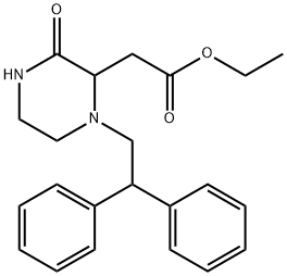 ethyl [1-(2,2-diphenylethyl)-3-oxo-2-piperazinyl]acetate Struktur