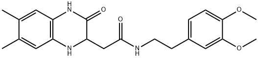 N-(3,4-dimethoxyphenethyl)-2-(6,7-dimethyl-3-oxo-1,2,3,4-tetrahydroquinoxalin-2-yl)acetamide Struktur