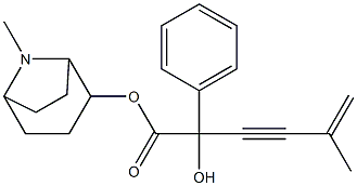 Benzeneacetic acid, a-hydroxy-a-(3-methyl-3-buten-1-yn-1-yl)-,8-methyl-8-azabicyclo[3.2.1]oct-2-yl ester Struktur