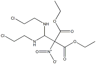 Propanedioic acid,2-[bis[(2-chloroethyl)amino]methyl]-2-nitro-, 1,3-diethyl ester Struktur