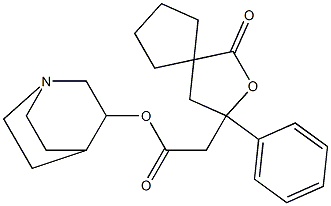 2-Oxaspiro[4.4]nonane-3-aceticacid, 1-oxo-3-phenyl-, 1-azabicyclo[2.2.2]oct-3-yl ester Struktur