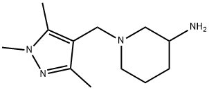 1-((1,3,5-trimethyl-1H-pyrazol-4-yl)methyl)piperidin-3-amine Struktur