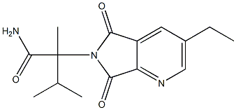 2-(3-ethyl-5,7-dioxopyrrolo[3,4-b]pyridin-6-yl)-2,3-dimethylbutanamide Struktur