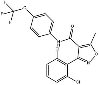 3-(2,6-dichlorophenyl)-5-methyl-N-[4-(trifluoromethoxy)phenyl]-1,2-oxazole-4-carboxamide Struktur