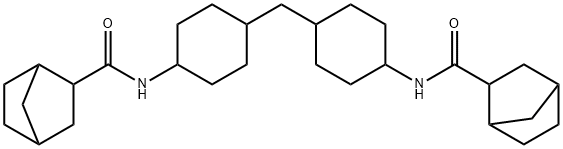 N-[4-[[4-(bicyclo[2.2.1]heptane-3-carbonylamino)cyclohexyl]methyl]cyclohexyl]bicyclo[2.2.1]heptane-3-carboxamide Struktur