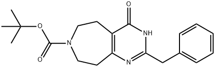 TERT-BUTYL 2-BENZYL-4-OXO-5,6,8,9-TETRAHYDRO-3H-PYRIMIDO[4,5-D]AZEPINE-7(4H)-CARBOXYLATE Struktur