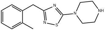 1-{3-[(2-methylphenyl)methyl]-1,2,4-thiadiazol-5-yl}piperazine Struktur