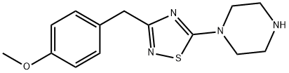 1-{3-[(4-methoxyphenyl)methyl]-1,2,4-thiadiazol-5-yl}piperazine Struktur