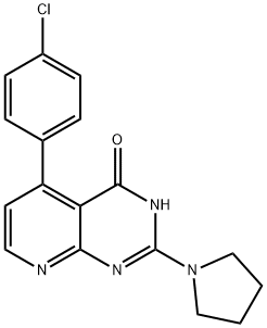 5-(4-chlorophenyl)-2-pyrrolidin-1-yl-1H-pyrido[2,3-d]pyrimidin-4-one Struktur