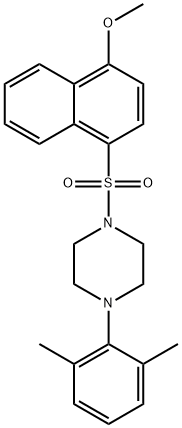 1-(2,6-dimethylphenyl)-4-(4-methoxynaphthalen-1-yl)sulfonylpiperazine Struktur