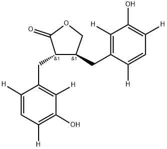 (3S,4S)-3,4-bis[(2,4,6-trideuterio-3-hydroxyphenyl)methyl]oxolan-2-one Struktur