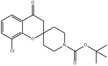 tert-butyl 8-chloro-4-oxospiro[chroman-2,4'-piperidine]-1'-carboxylate Struktur