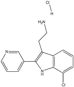 2-[7-chloro-2-(pyridin-3-yl)-1H-indol-3-yl]ethan-1-amine hydrochloride Struktur