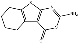 2-amino-5,6,7,8-tetrahydro-4H-benzo[4,5]thieno[2,3-d][1,3]thiazin-4-one Struktur