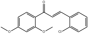 (2E)-3-(2-chlorophenyl)-1-(2,4-dimethoxyphenyl)prop-2-en-1-one Struktur