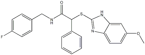 N-[(4-fluorophenyl)methyl]-2-[(6-methoxy-1H-benzimidazol-2-yl)sulfanyl]-2-phenylacetamide Struktur