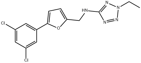 N-{[5-(3,5-dichlorophenyl)-2-furyl]methyl}-N-(2-ethyl-2H-tetraazol-5-yl)amine Struktur