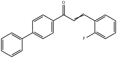 (2E)-1-{[1,1-biphenyl]-4-yl}-3-(2-fluorophenyl)prop-2-en-1-one Struktur