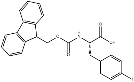 DL-N-[(9H-fluoren-9-ylmethoxy)carbonyl]-4-iodo- Phenylalanine Struktur