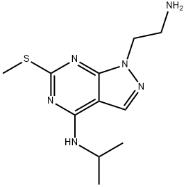 1-(2-aminoethyl)-N-isopropyl-6-(methylthio)-1H-pyrazolo[3,4-d]pyrimidin-4-amine Struktur