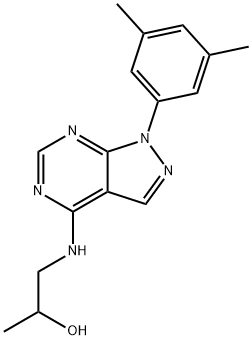 1-((1-(3,5-dimethylphenyl)-1H-pyrazolo[3,4-d]pyrimidin-4-yl)amino)propan-2-ol Struktur