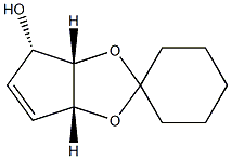 (3aS,4S,6aR)-spiro[4,6a-dihydro-3aH-cyclopenta[d][1,3]dioxole-2,1'-cyclohexane]-4-ol Struktur